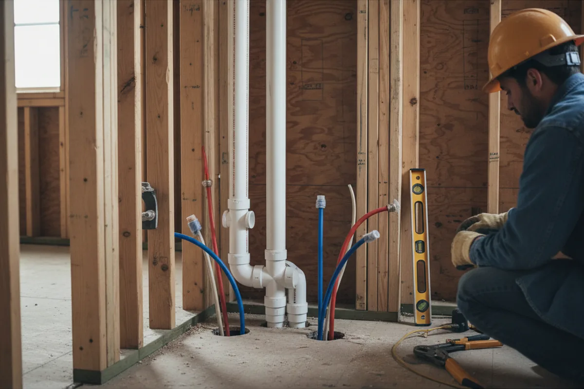 Drain and supply rough-in during Garbage Disposal Repair in Cabazon